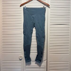 Joy Lab Leggings Blue High Waisted Seamless Athletic Ankle Length Pants Size S